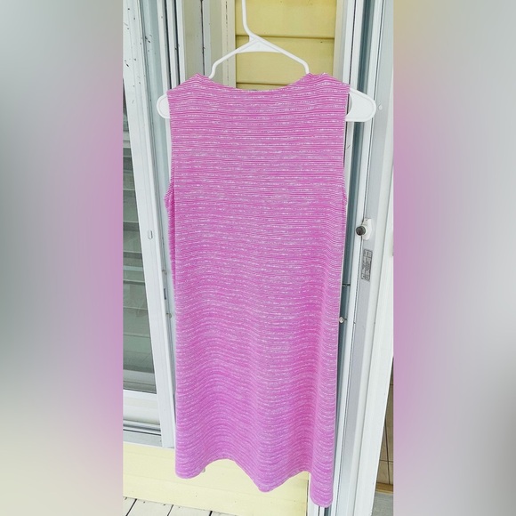 J McLaughlin spotted pink and white stretchy dress size large - Picture 3 of 4